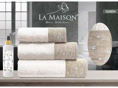 Подарочный набор полотенец La Maison с парфюмом - Yaren (Turkey), 3 штуки